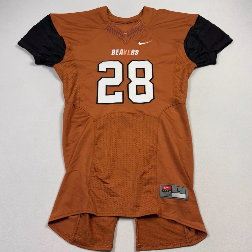 Nike Team Oregon State Beavers Men's Authentic Football Jersey #28 Orange Large